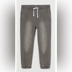 H&M Boys Gray Wash Drawstring Waist Denim Joggers size 2T